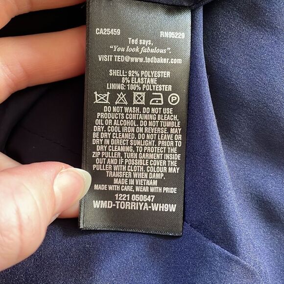 Ted Baker Torriya Ruffle Tunic Mini Dress Navy - Picture 4 of 7